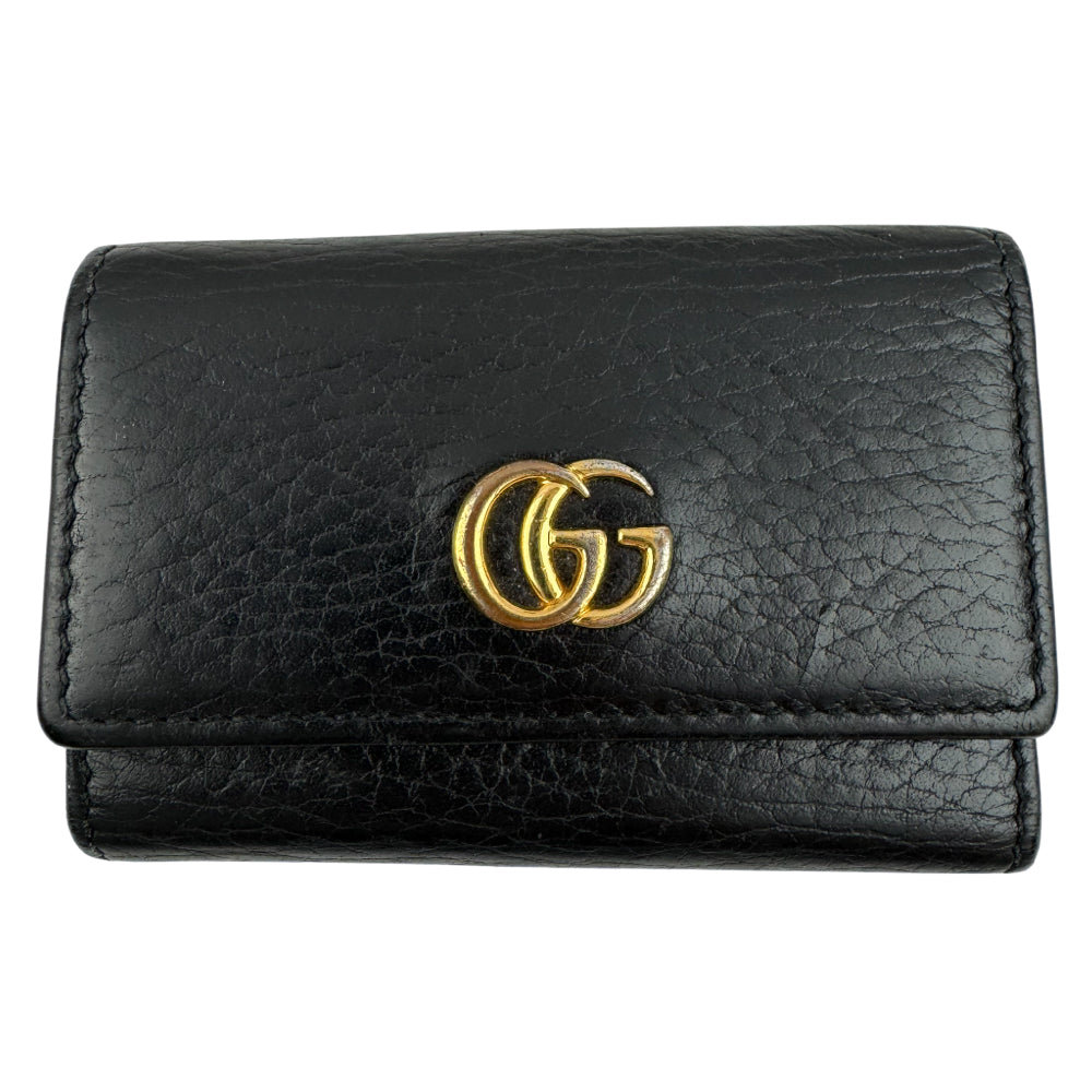 GUCCI GG Black Leather 6 Point Key Holder LHQ1505