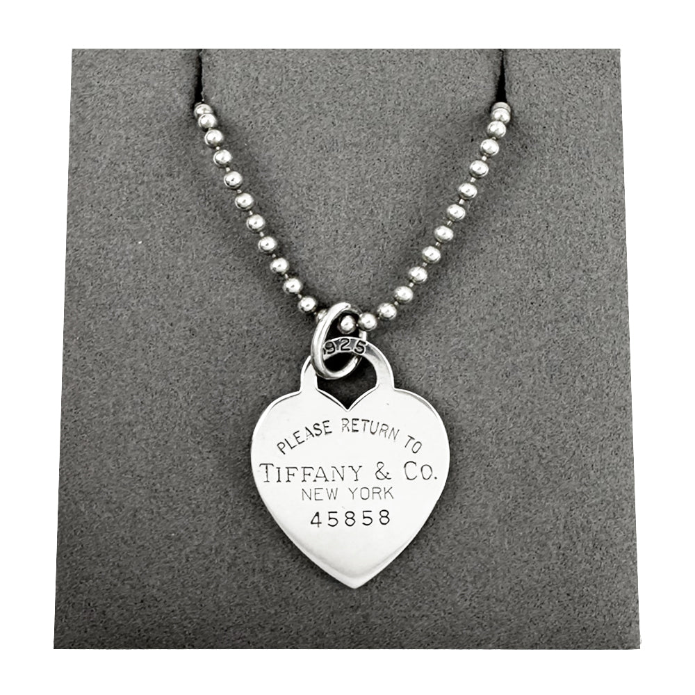 TIFFANY & CO Return To Heart Tag Ball Chain Silver Necklace LHQ1507