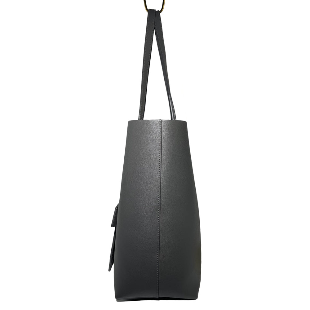 SAINT LAURENT Borsa shopper in pelle grigia LHQ151