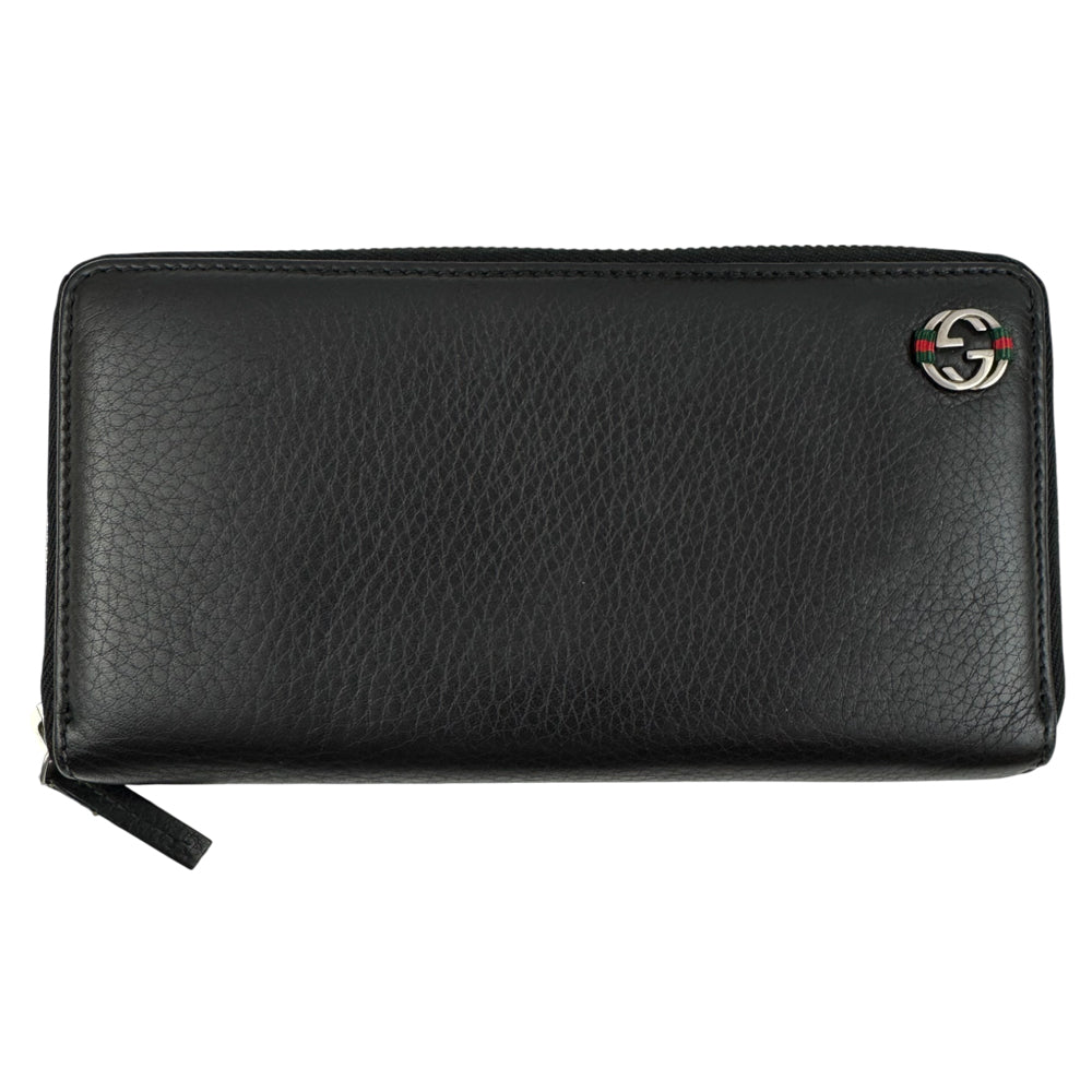 GUCCI GG Black Leather Long Purse LHQ1518