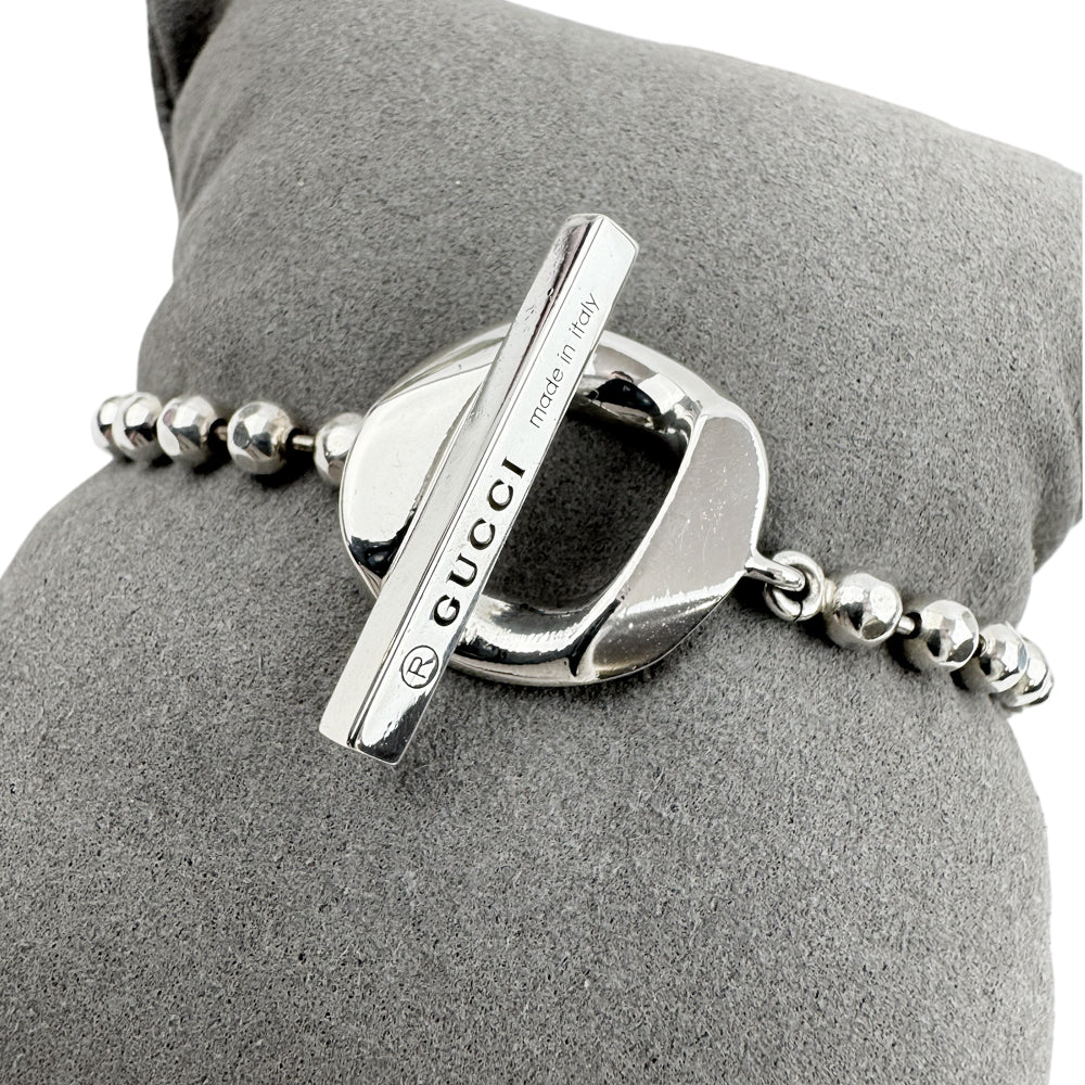 GUCCI Silver Beaded Toggle Bracelet LHQ1536