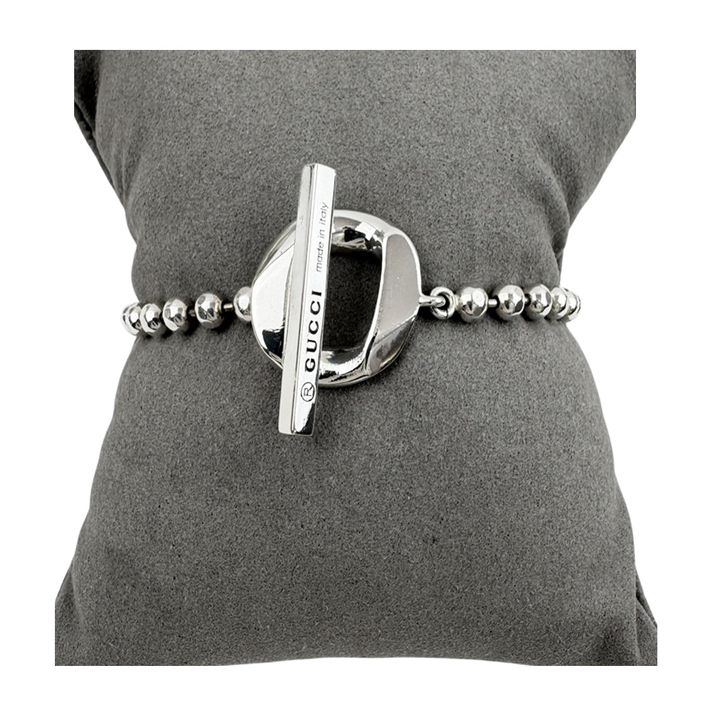 GUCCI Silver Beaded Toggle Bracelet LHQ1536