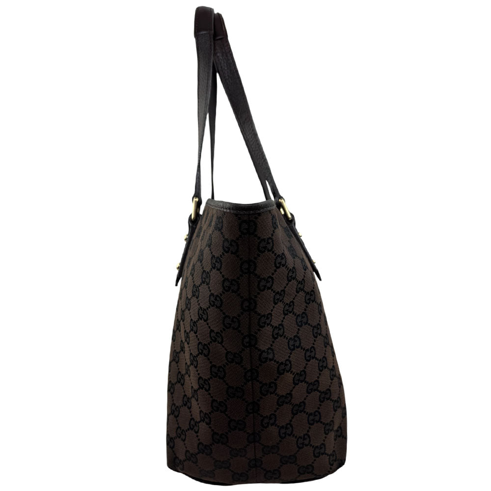 GUCCI GG Dark Brown Canvas Tote Bag LHQ1540