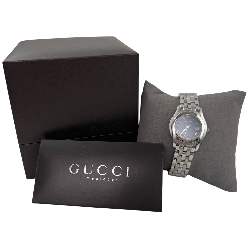 GUCCI Silver Black Dial Stainless Steel Watch LHQ1546