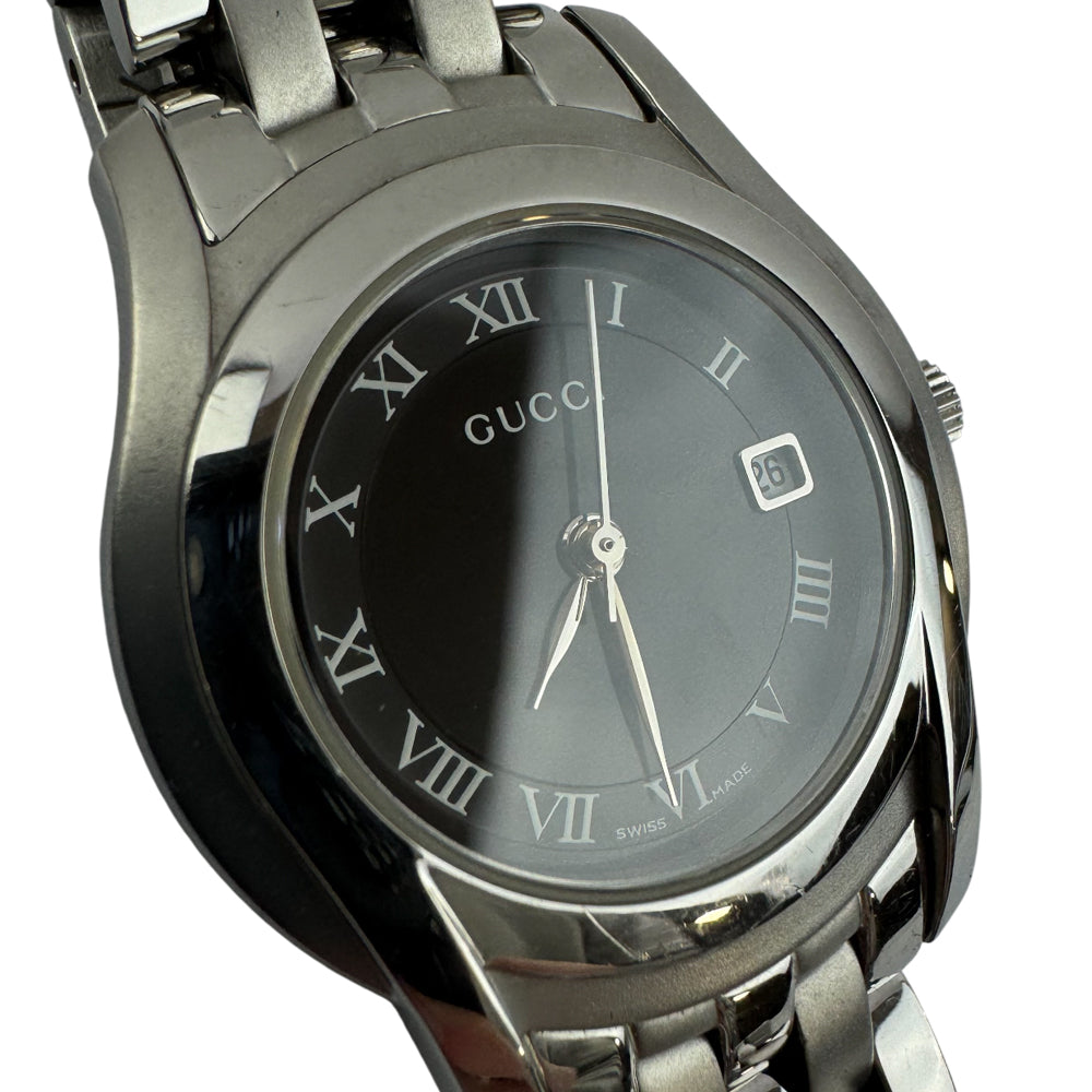 GUCCI Silver Black Dial Stainless Steel Watch LHQ1546