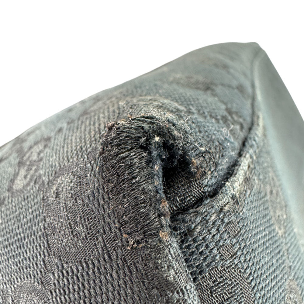 GUCCI GG Sherry Line Black Canvas Tote Shoulder Bag LHQ1559