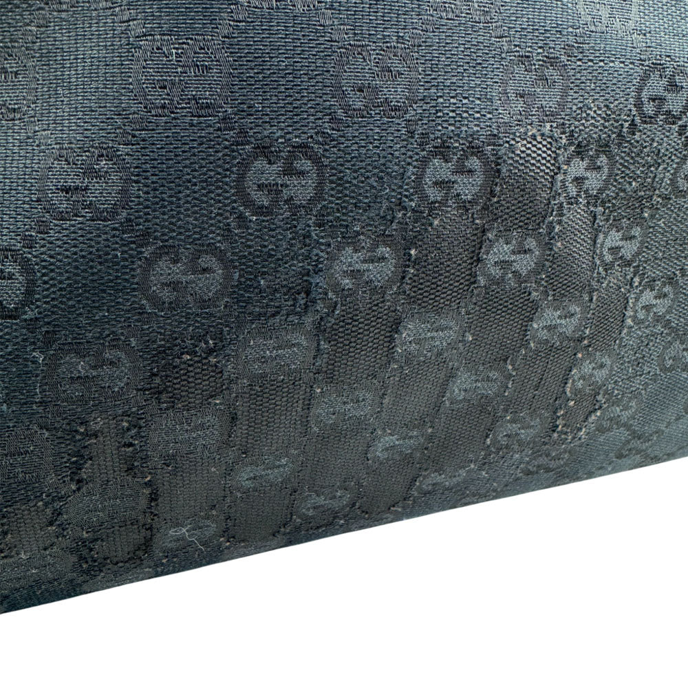 GUCCI GG Sherry Line Black Canvas Tote Shoulder Bag LHQ1559