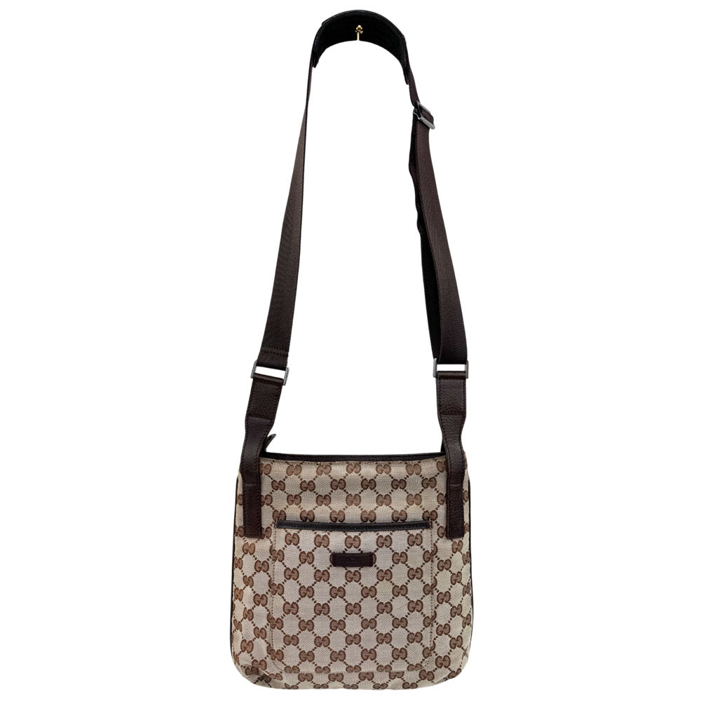 GUCCI GG Brown Canvas Crossbody Shoulder Bag LHQ1561