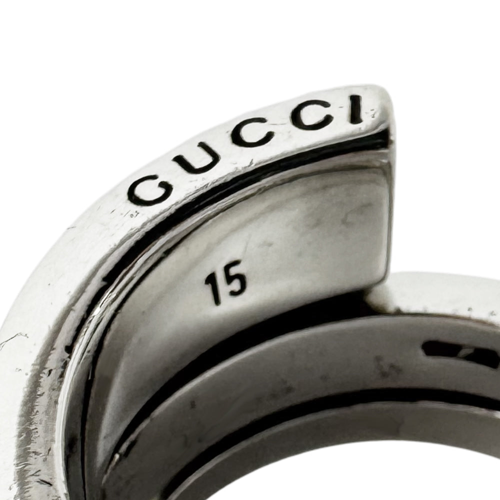 GUCCI G Spiral Silver Ring Size P LHQ1564