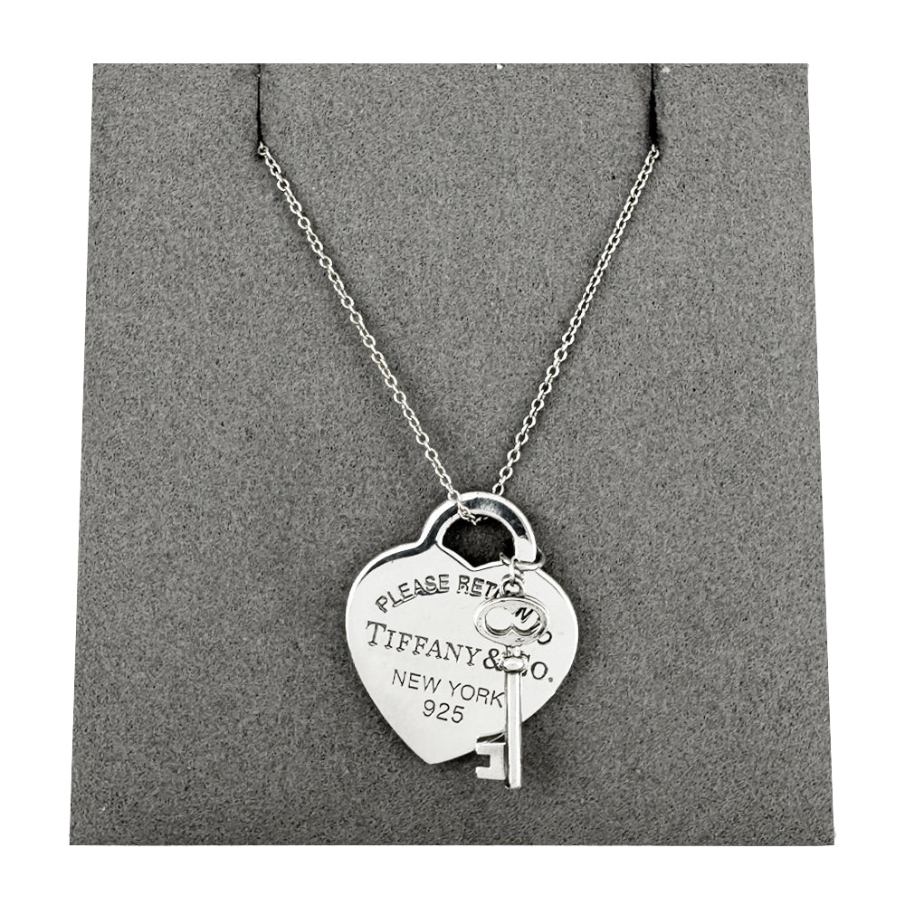 TIFFANY & CO Return To Heart And Key Silver Necklace LHQ1569