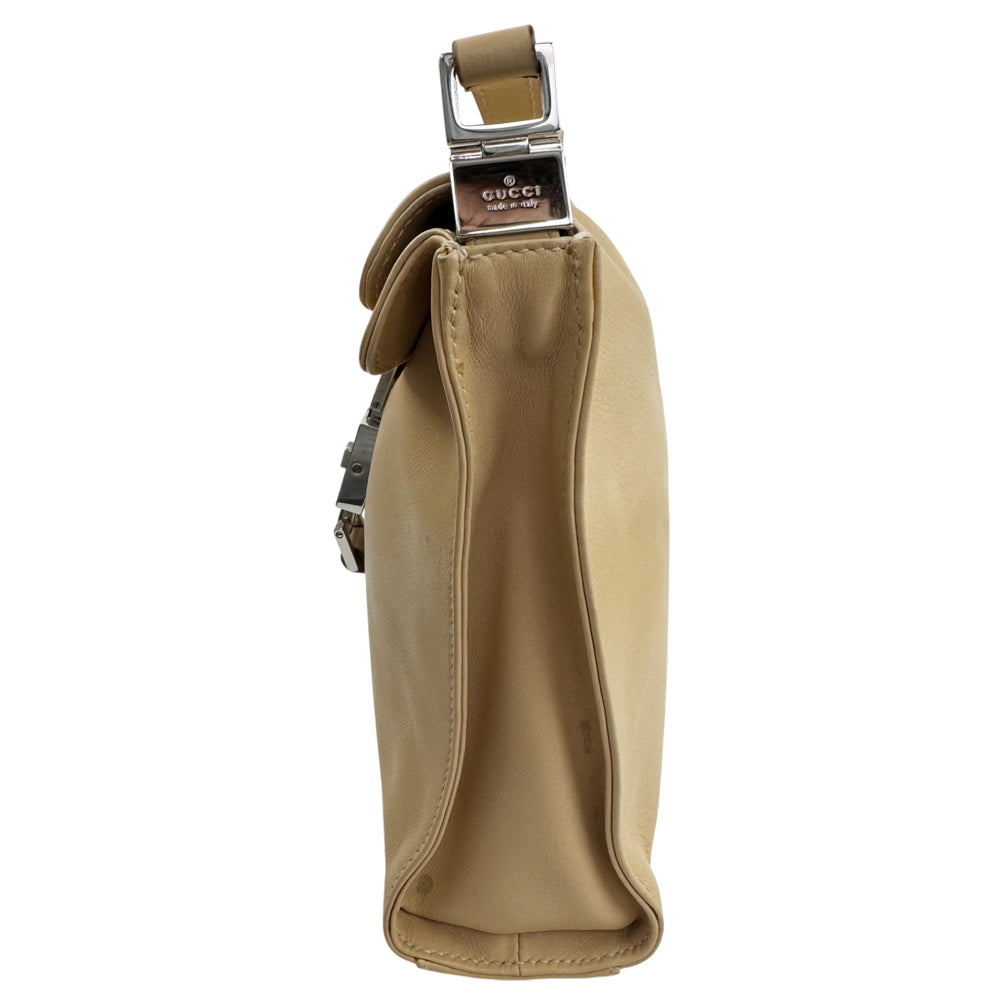 GUCCI GG Cream Leather Jackie Shoulder Bag LHQ1575