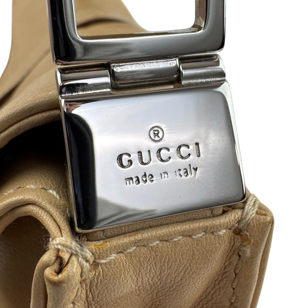 GUCCI GG Cream Leather Jackie Shoulder Bag LHQ1575