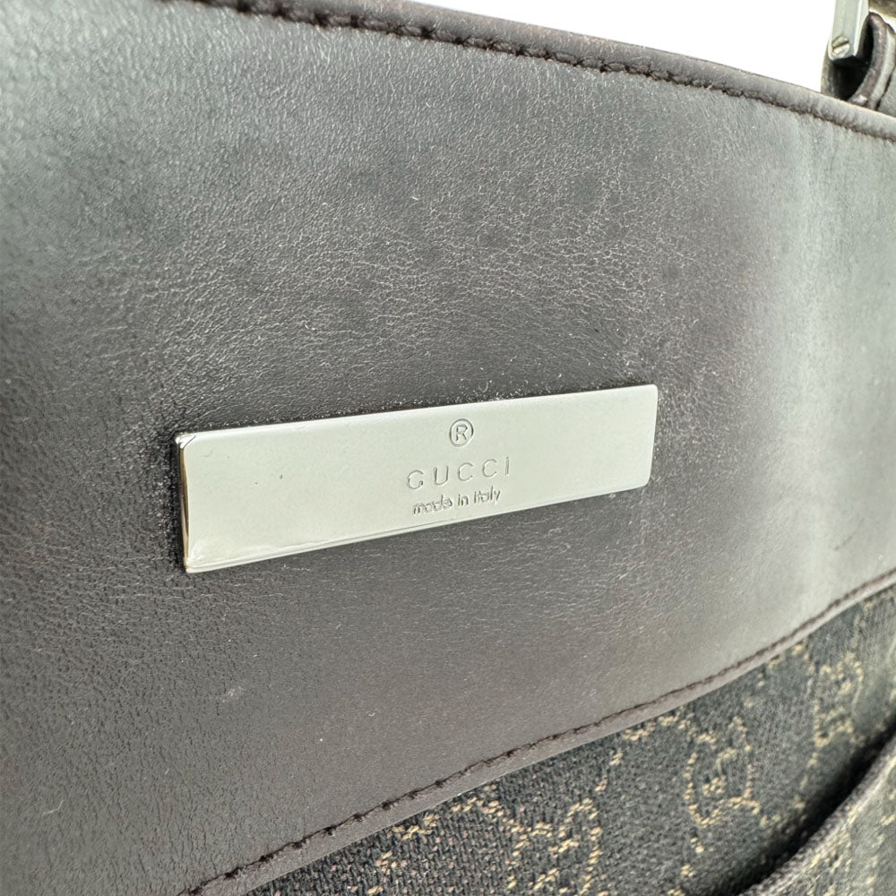 GUCCI GG Dark Brown Canvas Crossbody Shoulder Bag LHQ1576