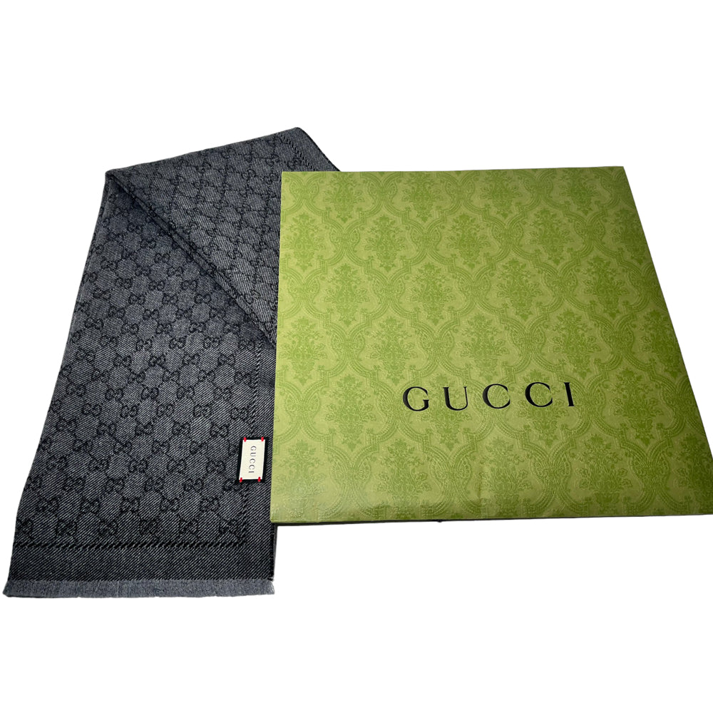 GUCCI GG Scarf Charcoal LHQ158