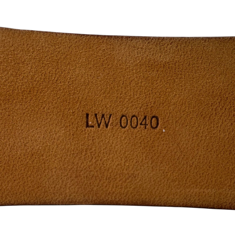 LOUIS VUITTON Monogram Santur Silver Buckle Belt Size 30" LHQ1582