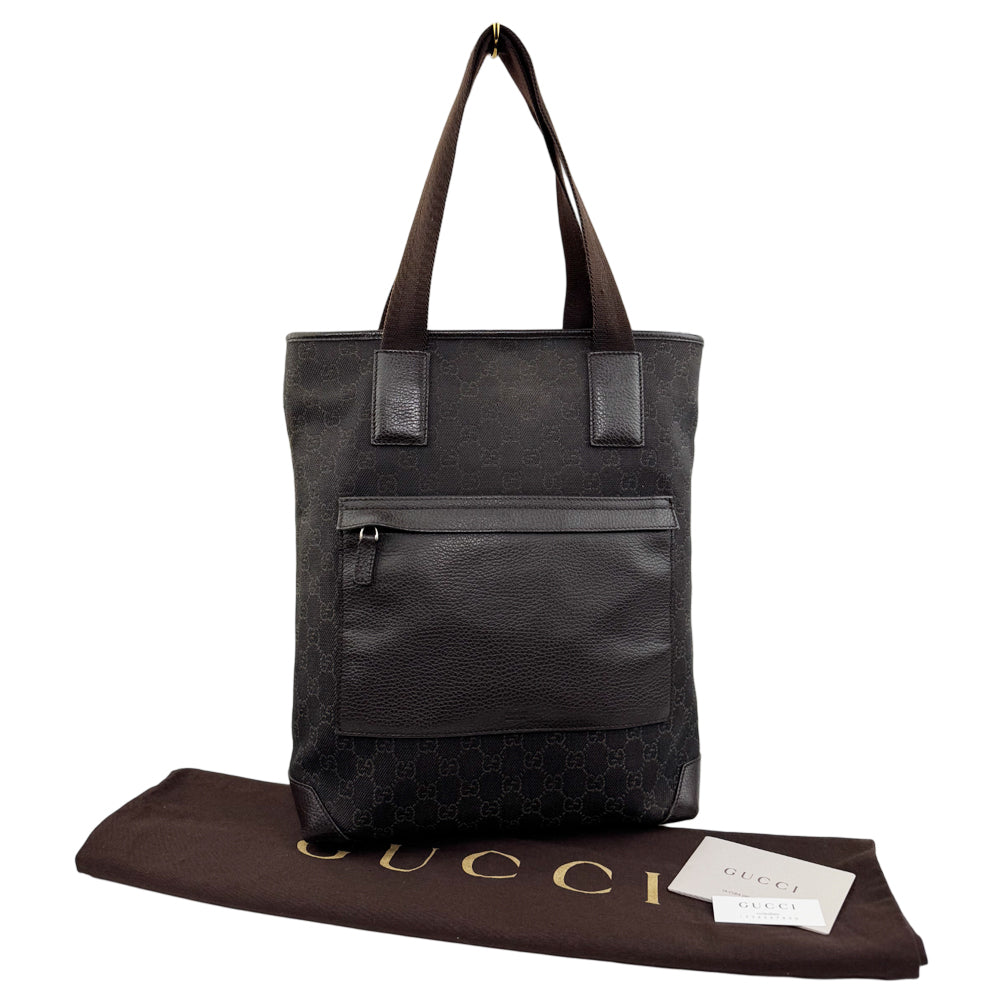 GUCCI GG Dark Brown Canvas Shoulder Bag LHQ1586
