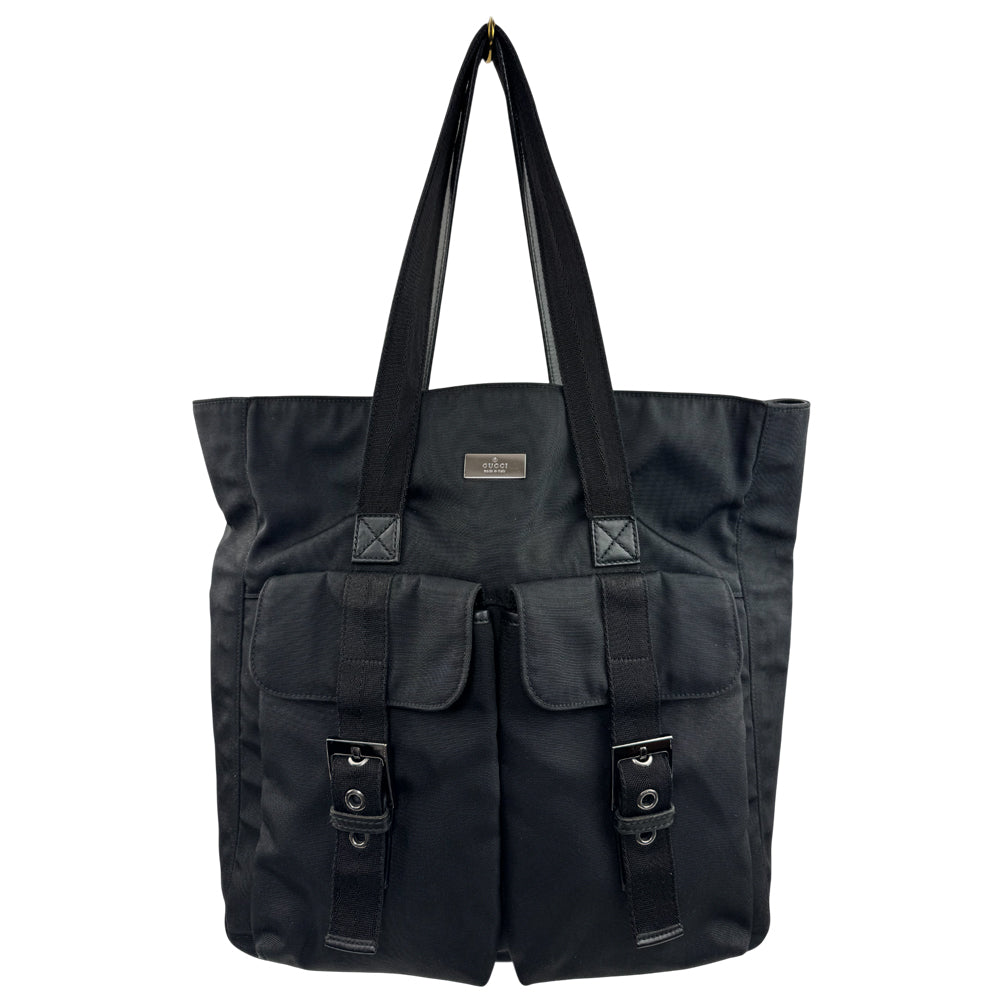 GUCCI Black Nylon Tote Shoulder Bag LHQ1587