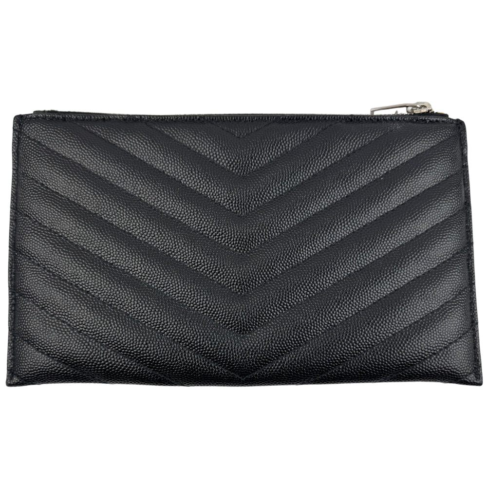 SAINT LAURENT YSL Black Leather Clutch Pouch LHQ1591