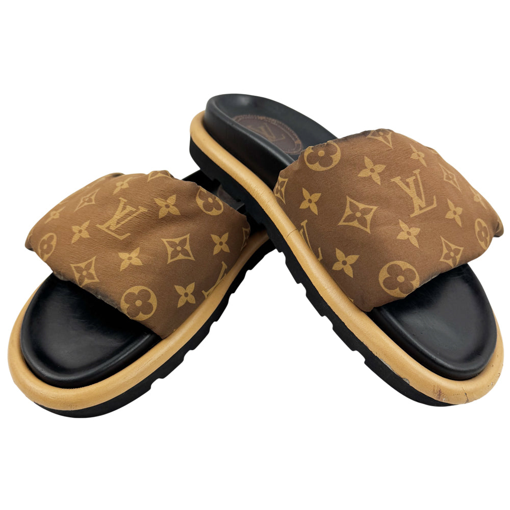 LOUIS VUITTON Monogram Pillow Pool Sliders Size 6 UK LHQ14594