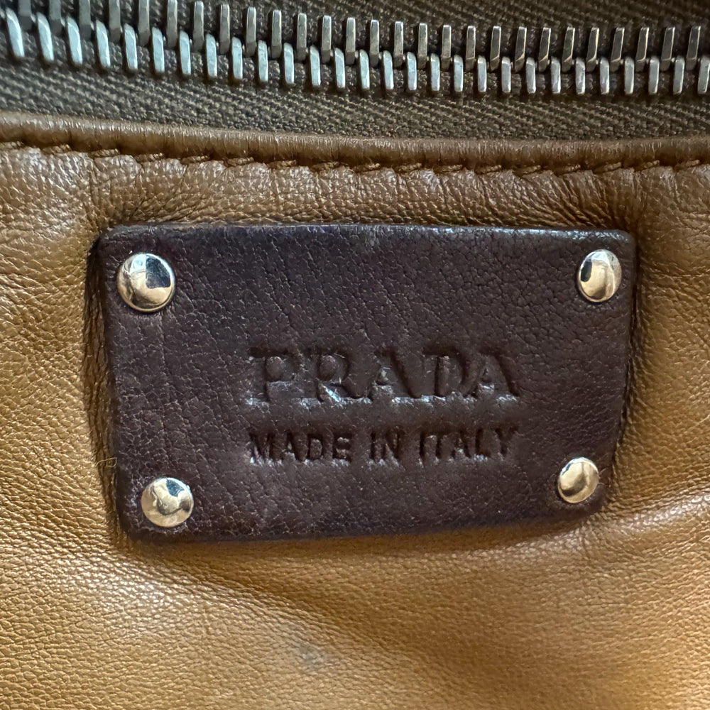 PRADA Brown Leather Crossbody Messenger Bag LHQ1596