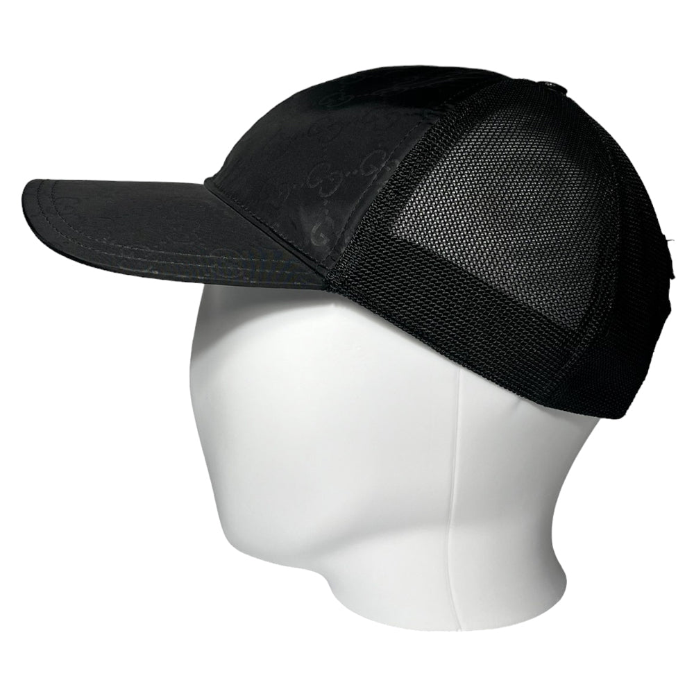 GUCCI GG Gorra de malla negra ajustable LHQ160