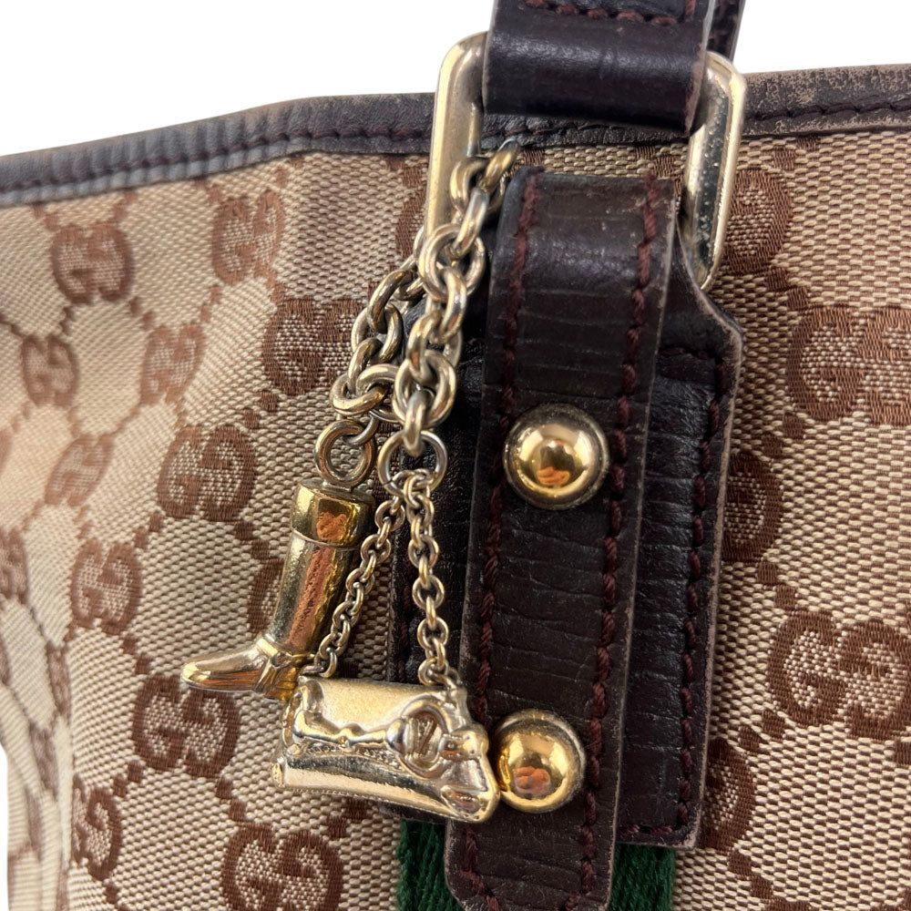 GUCCI GG Canvas Sherry Line Tote Bag LHQ1610