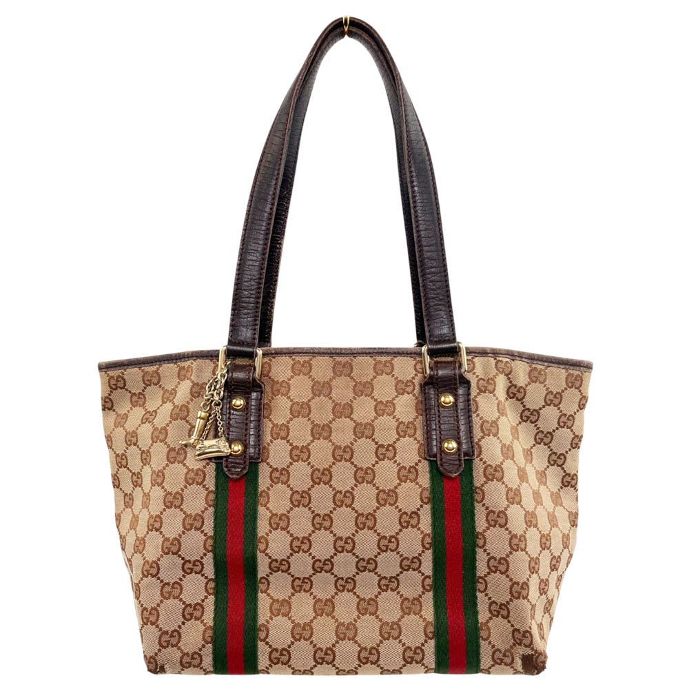 GUCCI GG Canvas Sherry Line Tote Bag LHQ1610