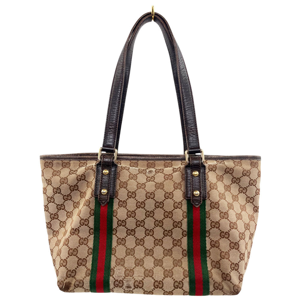 GUCCI GG Canvas Sherry Line Tote Bag LHQ1610