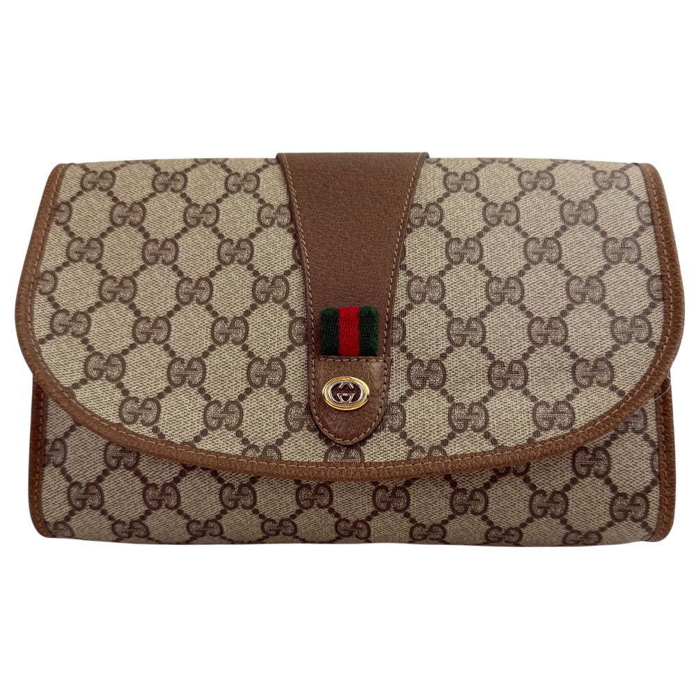 GUCCI GG Supreme Sherry Line Clutch Bag LHQ1619