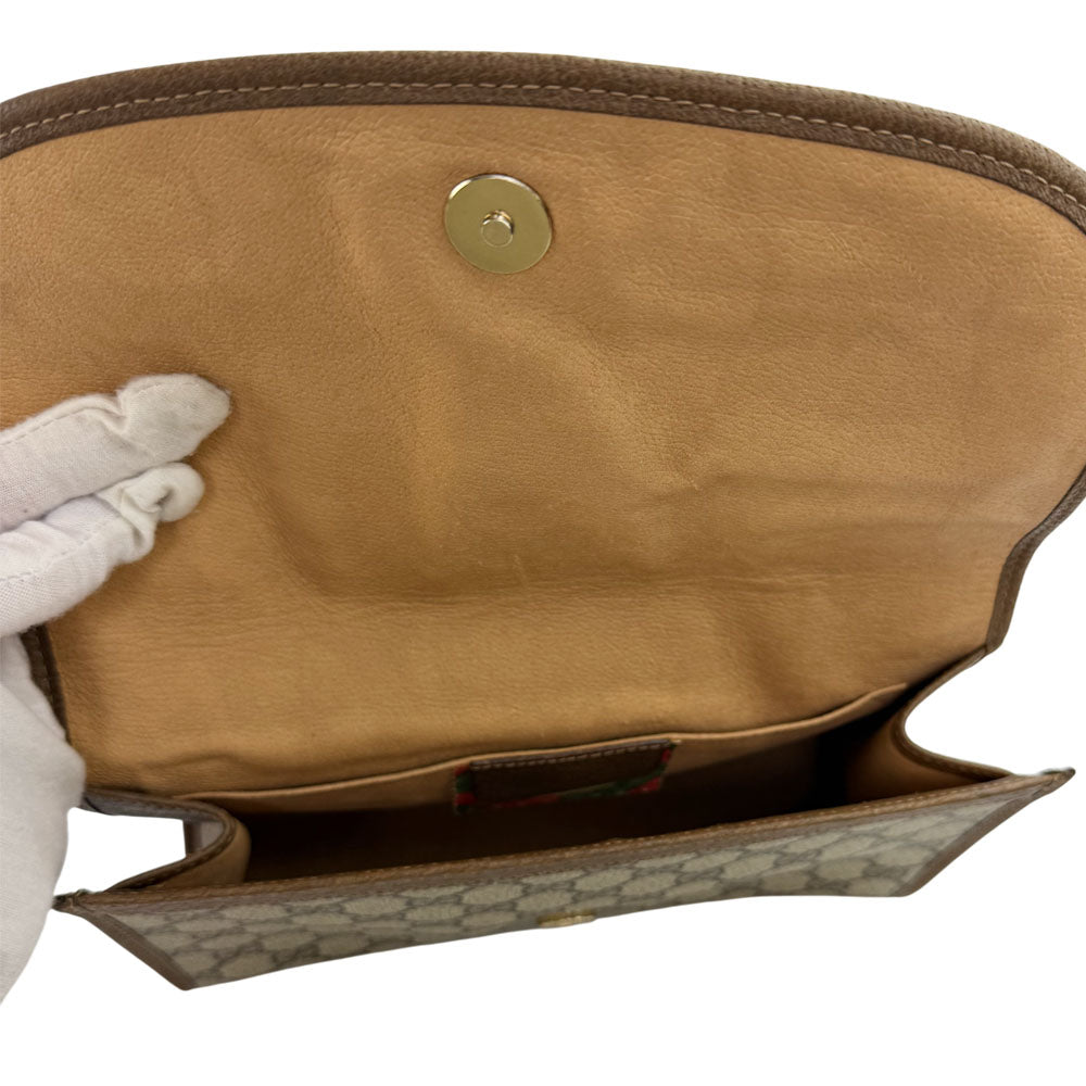 GUCCI GG Supreme Sherry Line Clutch Bag LHQ1619