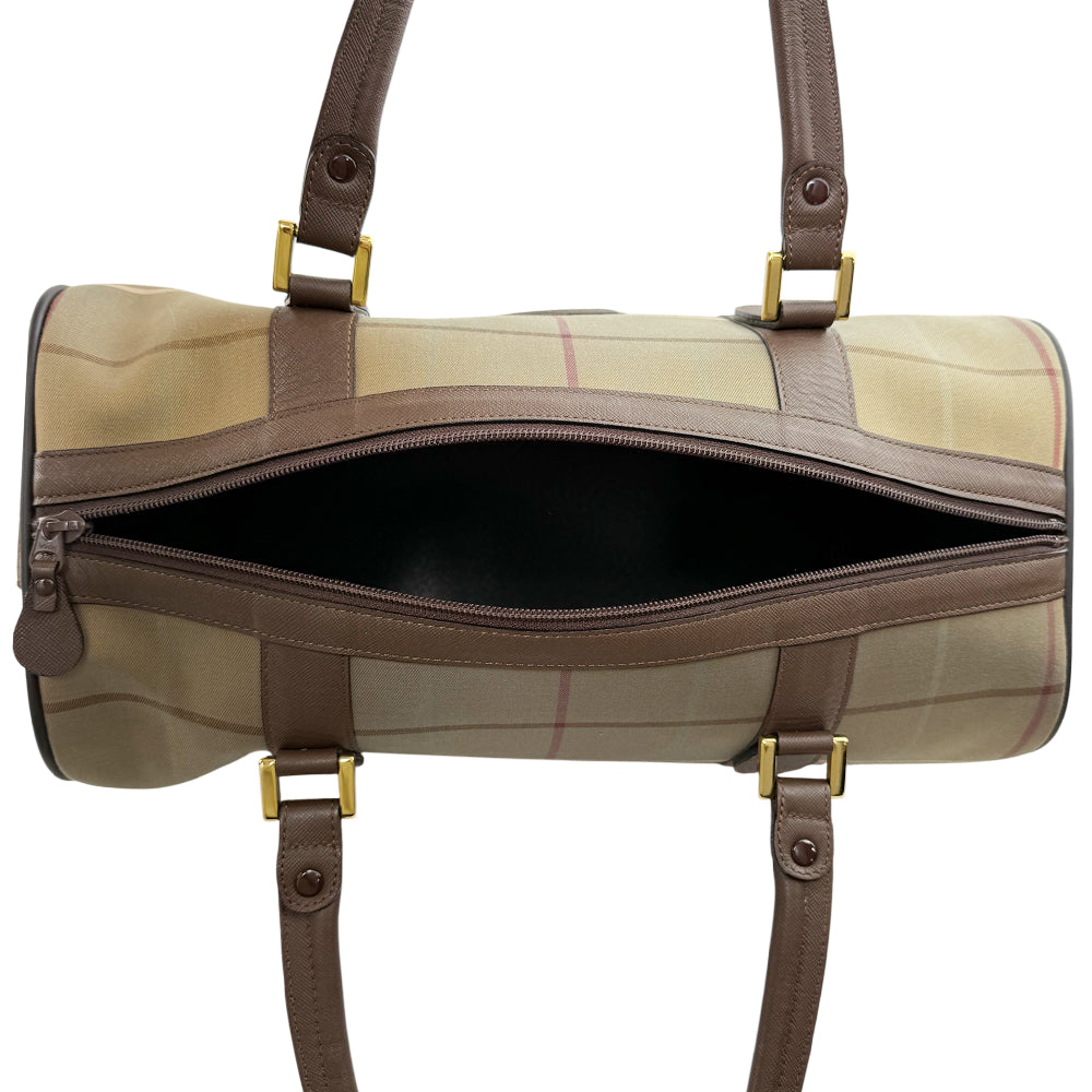 BURBERRY Check Duffle/Boston Bag LHQ1623