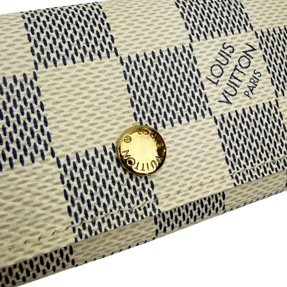 LOUIS VUITTON Damier Azur 4 Point Keyholder Case With Box LHQ1625