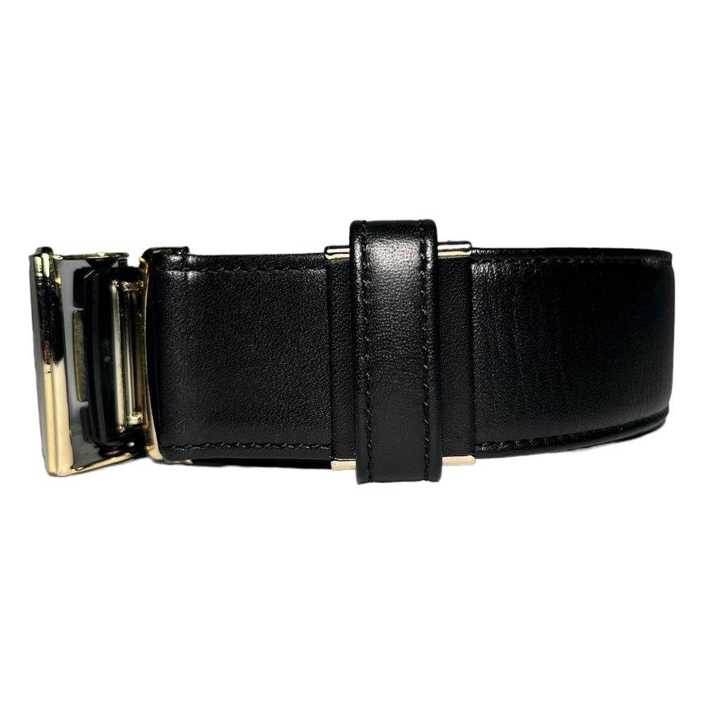 CHRISTIAN DIOR Men's Black Leather Adjustable Belt LHQ163