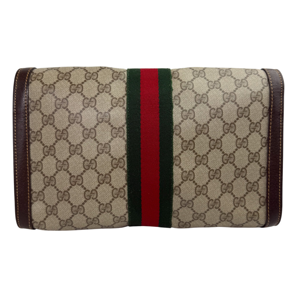 GUCCI GG Supreme Sherry Line Clutch Bag LHQ1633