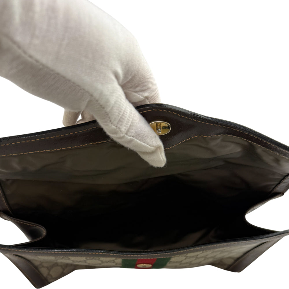 GUCCI GG Supreme Sherry Line Clutch Bag LHQ1633