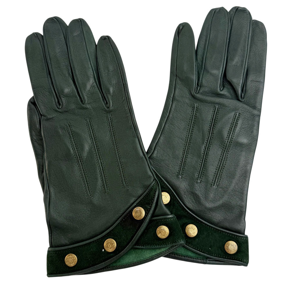 LOEWE Racing Green Leather Gloves LHQ1638