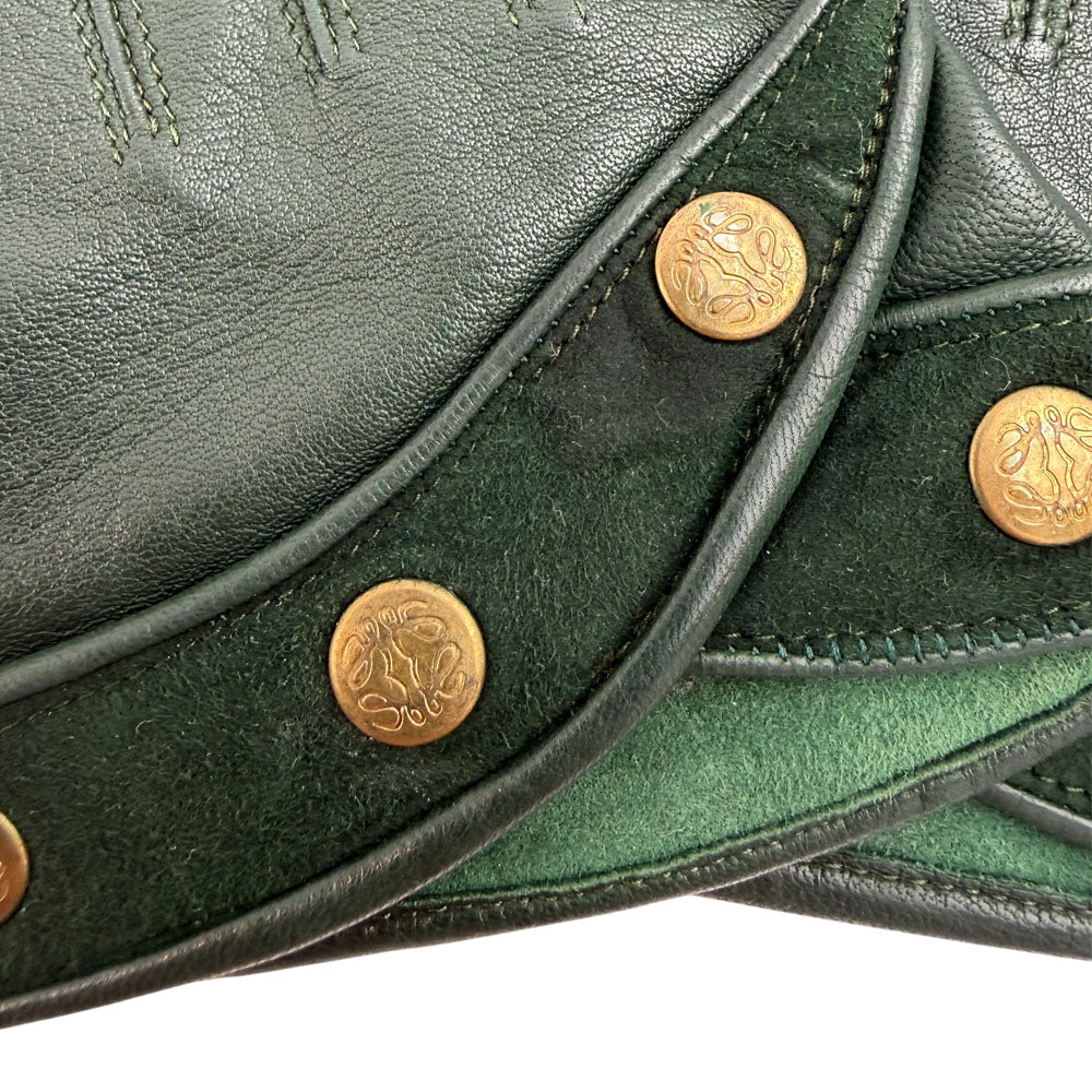 LOEWE Racing Green Leather Gloves LHQ1638