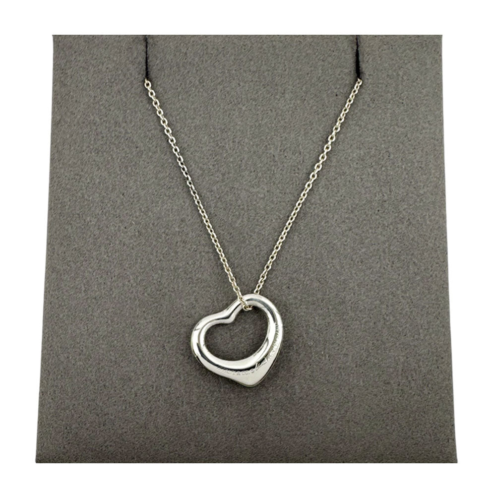 TIFFANY & CO Small Open Heart Silver Necklace LHQ1640