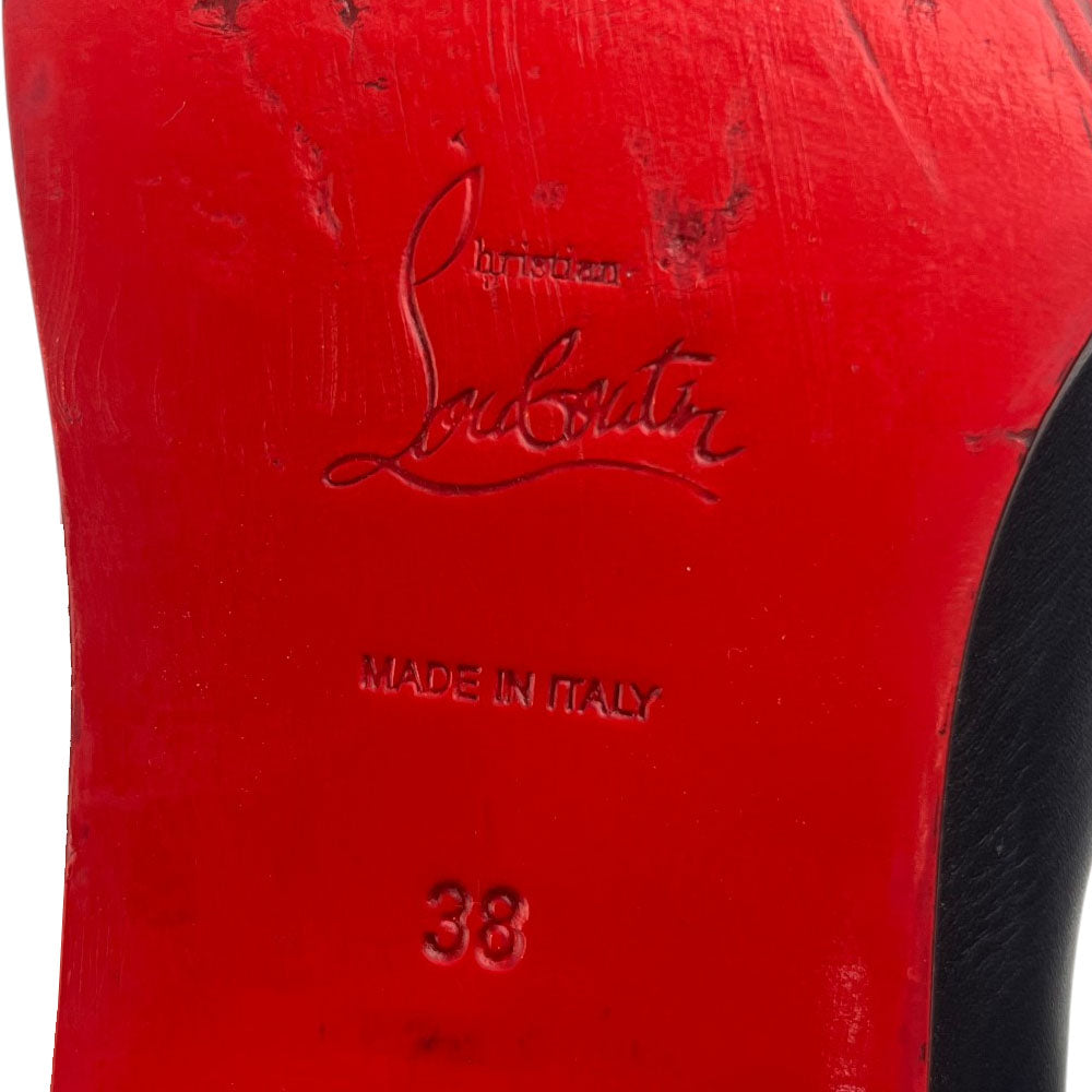CHRISTIAN LOUBOUTIN Studded Black Leather Ankle Boots Size 5 UK LHQ1647