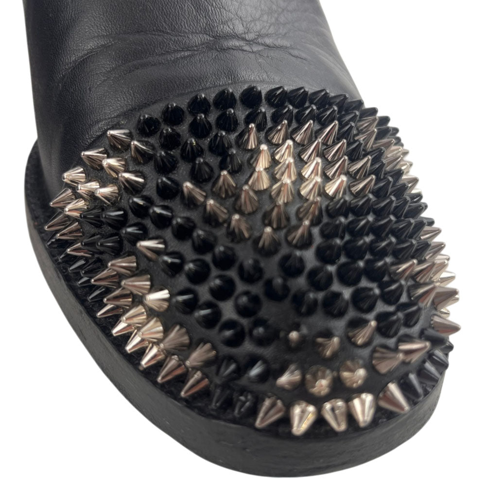 CHRISTIAN LOUBOUTIN Studded Black Leather Ankle Boots Size 5 UK LHQ1647