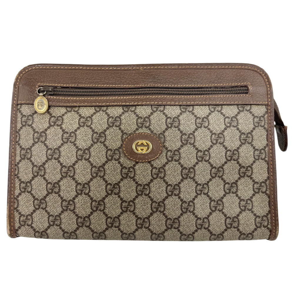 GUCCI GG Supreme Brown Clutch Bag LHQ1657