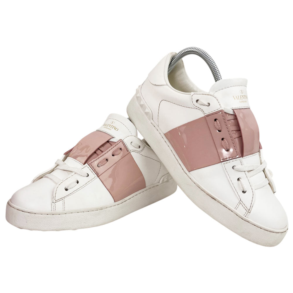 VALENTINO White Leather Open Sneakers Size 5.5 UK LHQ1661