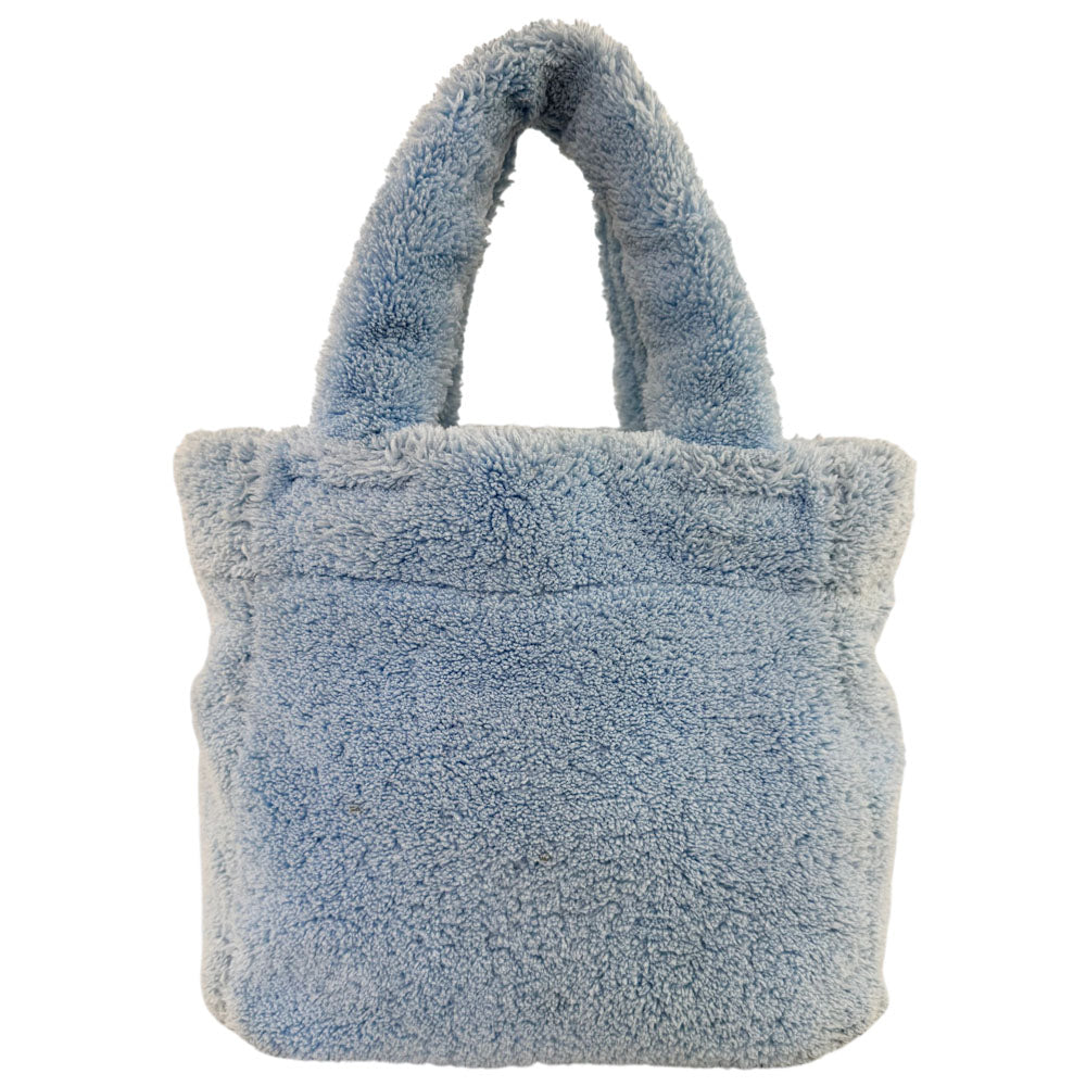 PRADA Light Blue Terry Cloth Tote Bag LHQ1663