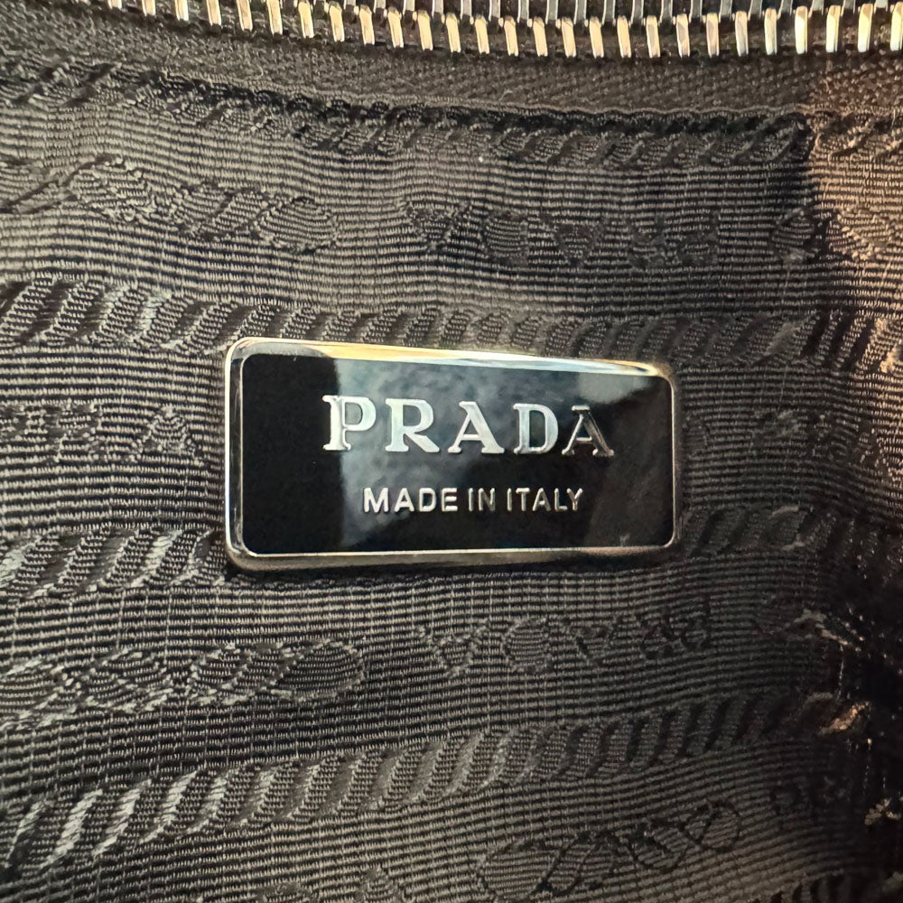 PRADA Light Blue Terry Cloth Tote Bag LHQ1663