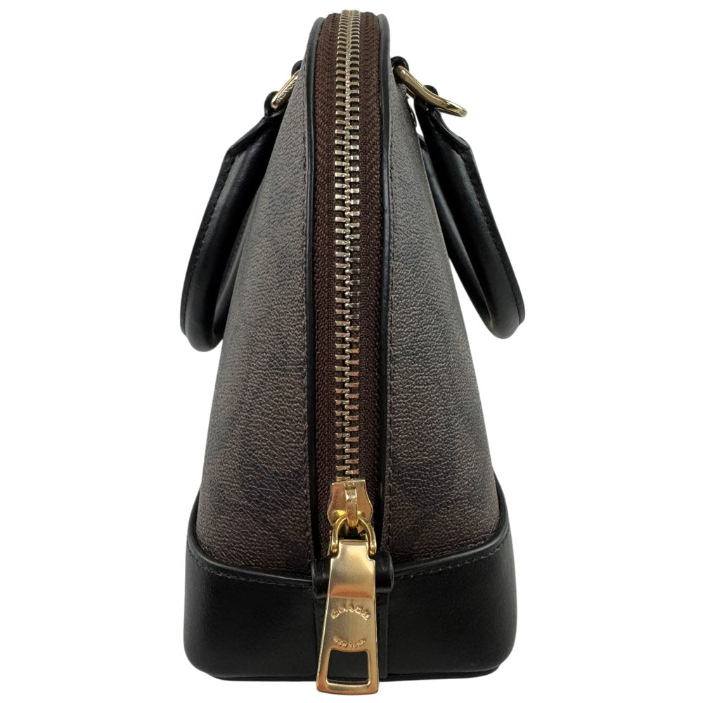 COACH Brown Signature Mini Sierra Crossbody Hand Bag LHQ1665