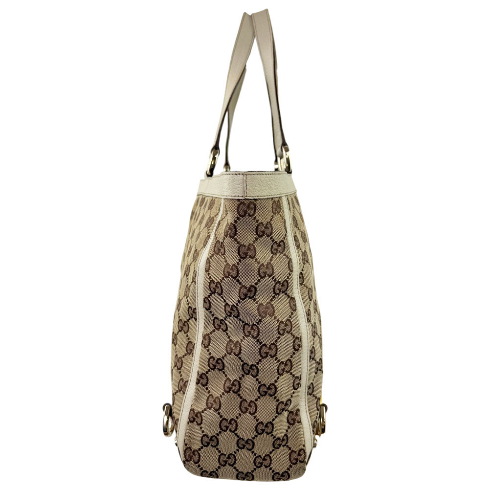 GUCCI GG Canvas Abbey Shoulder Tote Bag LHQ1666