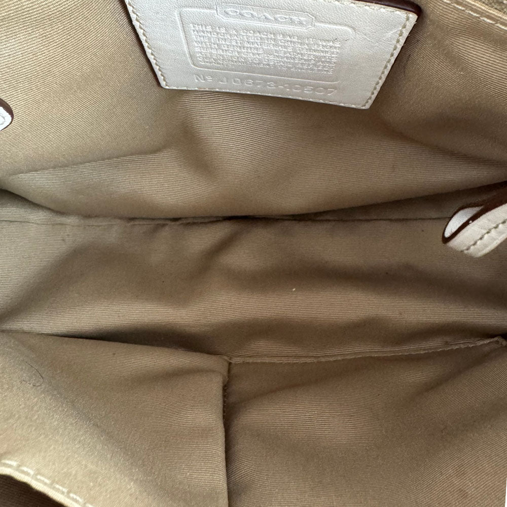 COACH Brown Hampton Signature Canvas and Leather Hand Bag LHQ1667