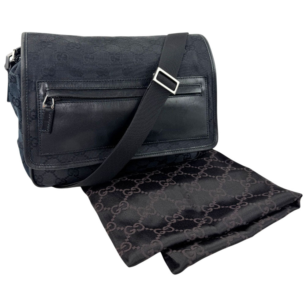 GUCCI GG Black Canvas Eclipse Crossbody Bag LHQ1673