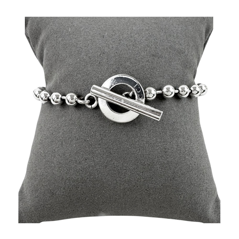 GUCCI Silver Beaded Toggle Bracelet LHQ1676