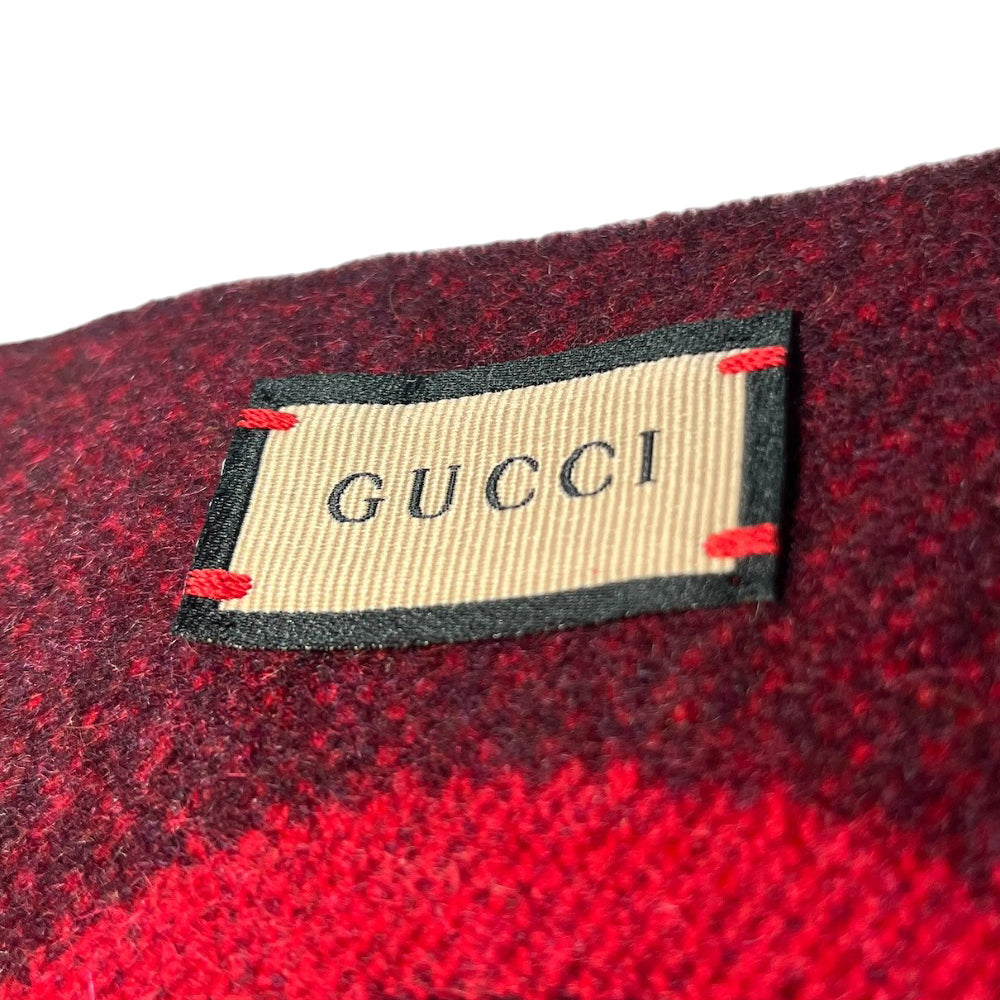 GUCCI GG Jacquard Rojo Bufanda LHQ168